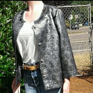 Metallic Jacquard Blazer Size 16 Lark Lane
